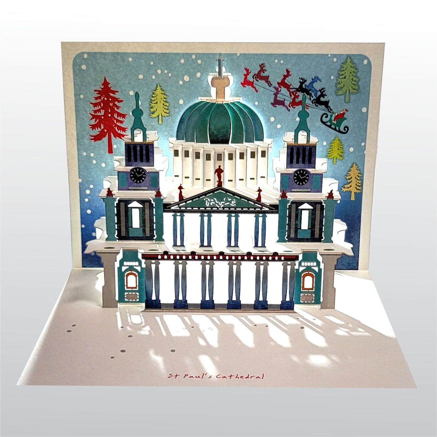 Pop Up ''St Paul's Cathedral'' Blue - Christmas Card - 3d Card, Pop Up Card - #POP-034-BLUE
