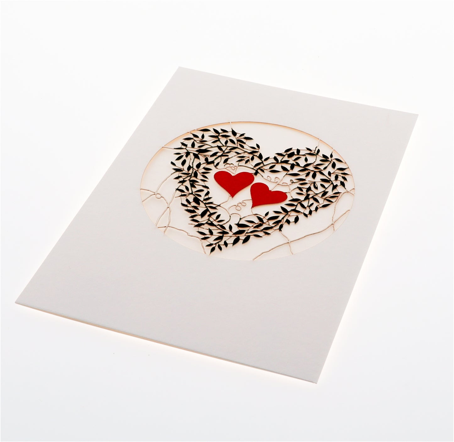 Vine Heart Black - Blank - Love/Valentines Card - VPM009