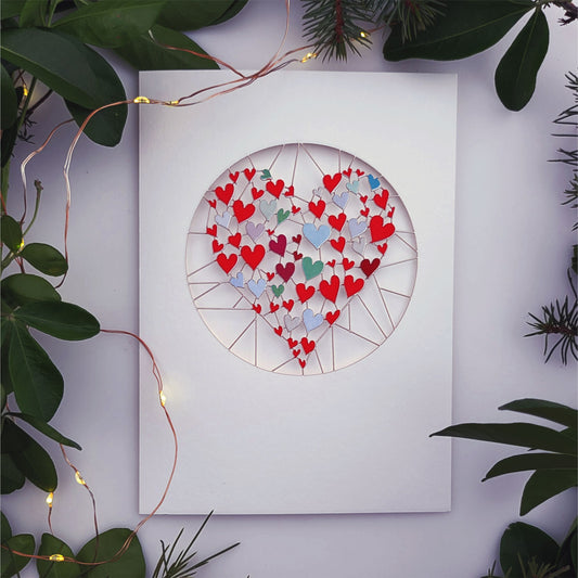 Multicolour Heart - Blank - Love/Valentines Card - VPM13
