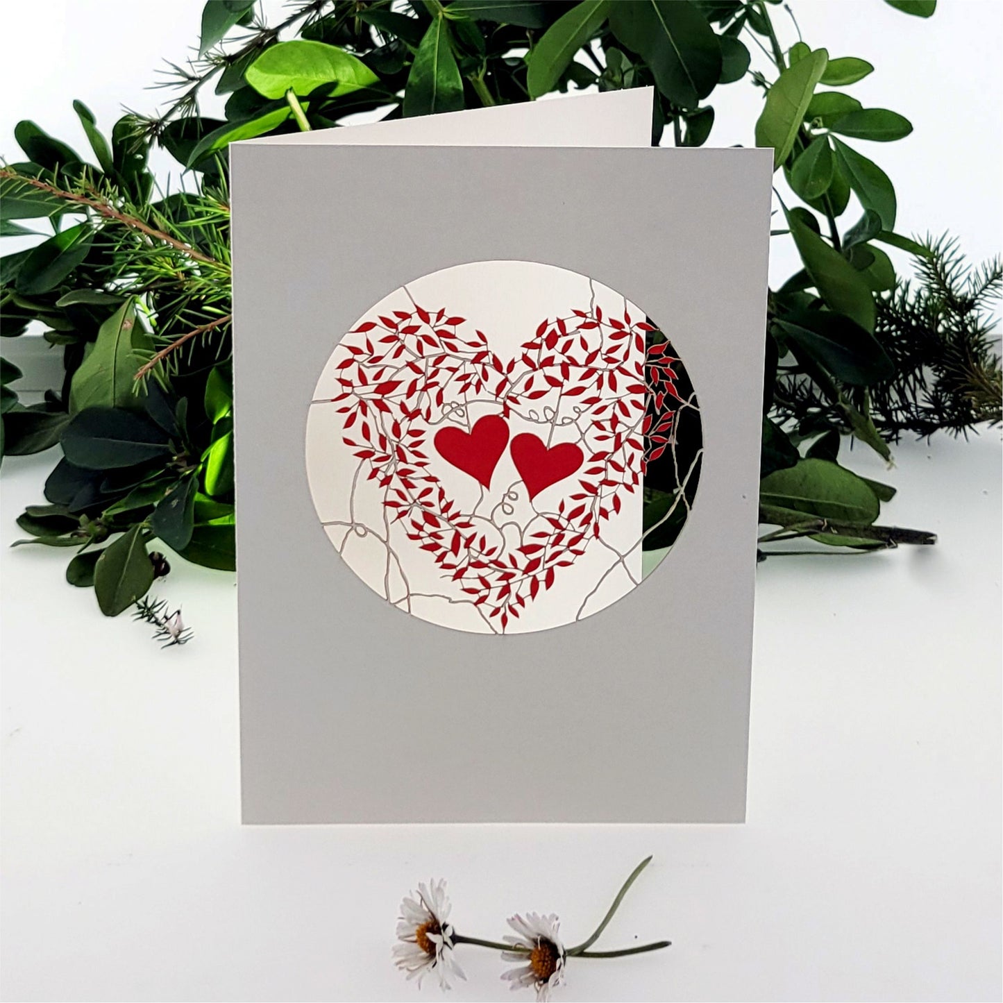 Vine Heart Red - Blank - Love/Valentines Card - VPM14
