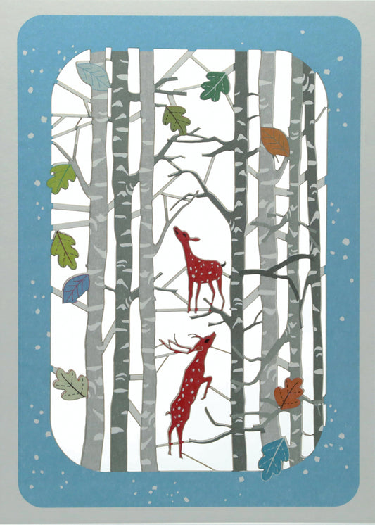 Woodland Deer's - Christmas Card - Blank - #XP-080