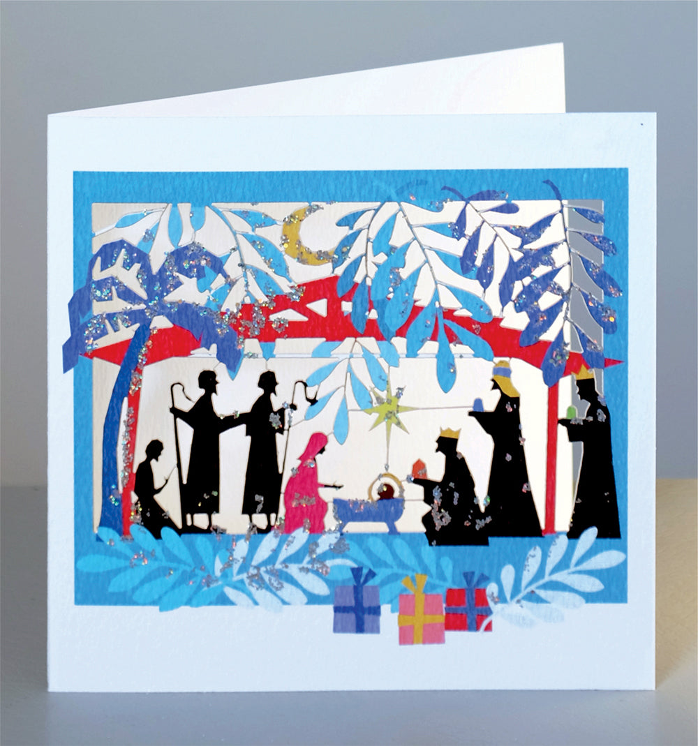 Nativity - Glitter - Christmas Card - Blank - XPM029